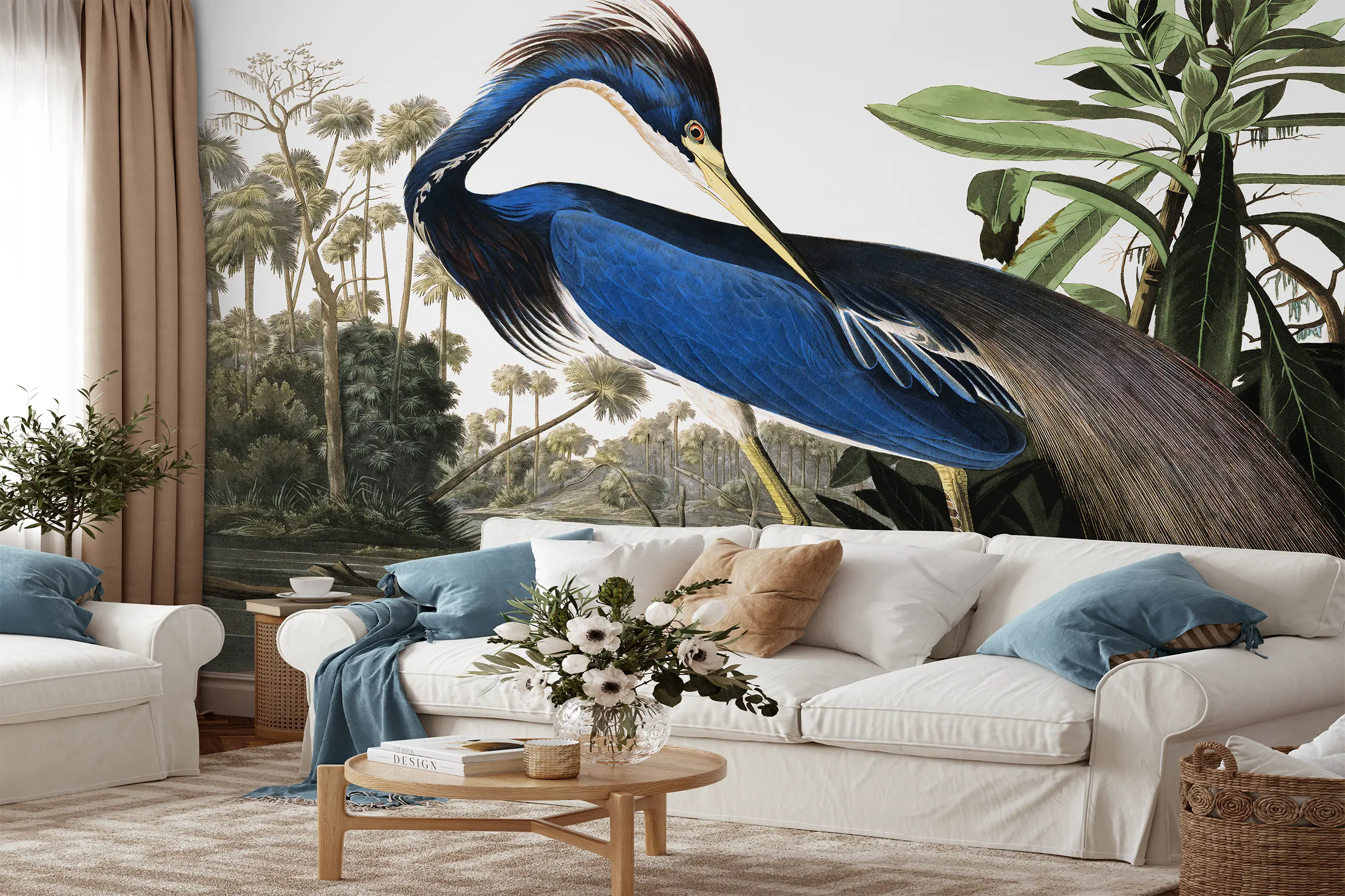 Interior Wall Arts Louisiana Heron by John James Audubon Peel and Stick Wallpaper, Vintage Jungle Mural, Traditional Removable Wallpaper for Timeless Décor Interior Wall Arts - Louisiana Heron by John James Audubon peel and stick wallpaper brings vintage jungle charm to your decor. This traditional removable mural is easy to install and remove, offering timeless elegance. Made with durable, high-quality materials for a smooth application and long-lasting beauty in any space.