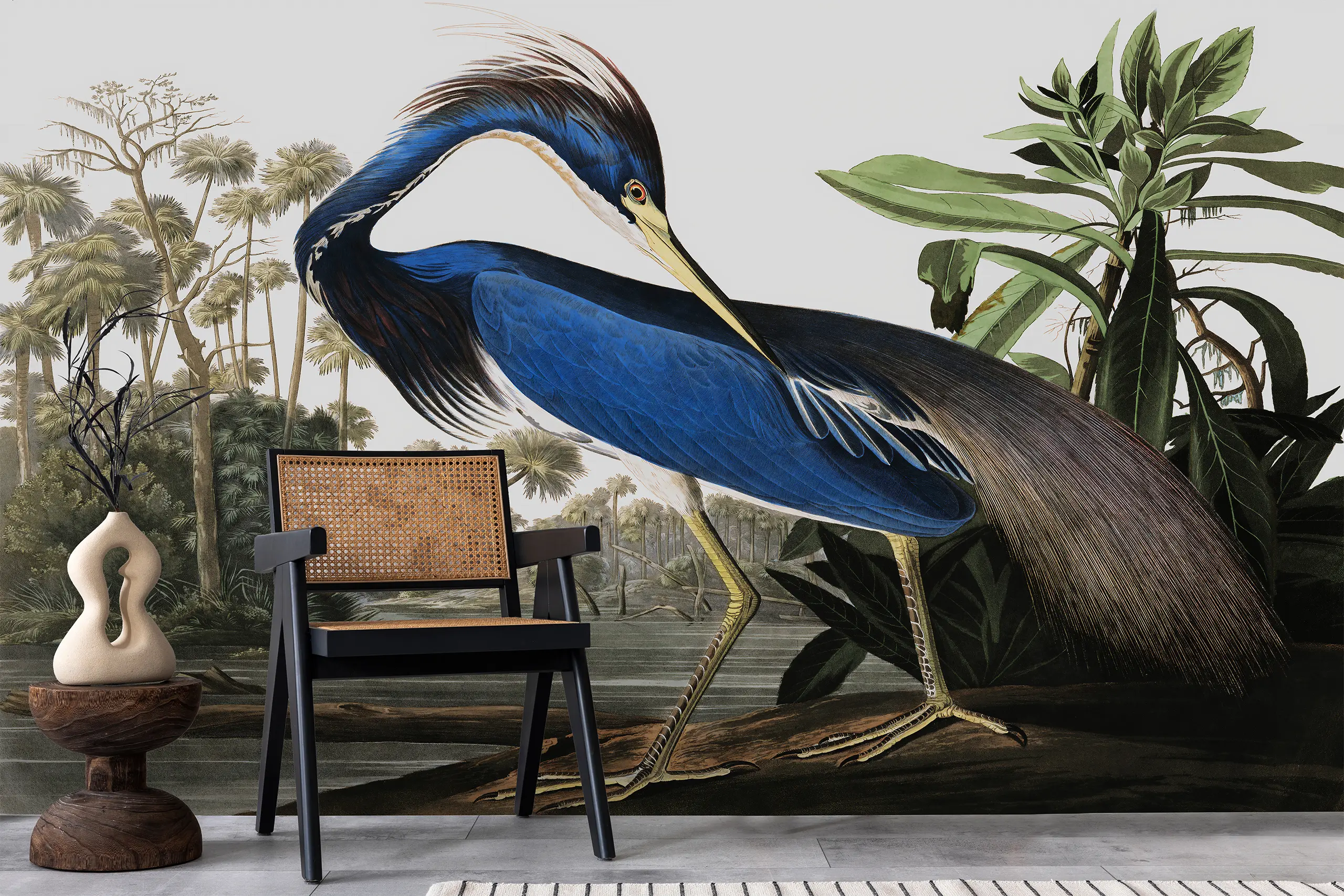 Interior Wall Arts Louisiana Heron by John James Audubon Peel and Stick Wallpaper, Vintage Jungle Mural, Traditional Removable Wallpaper for Timeless Décor Interior Wall Arts - Louisiana Heron by John James Audubon peel and stick wallpaper brings vintage jungle charm to your decor. This traditional removable mural is easy to install and remove, offering timeless elegance. Made with durable, high-quality materials for a smooth application and long-lasting beauty in any space.