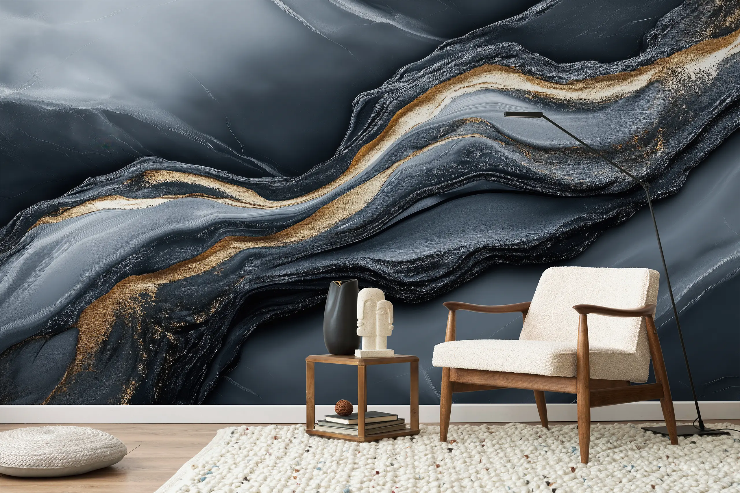 Dark Blue Marble Peel and Stick Wallpaper, Gold Sparkle Removable Wall Mural for Living Room or Office, Luxury Self-Adhesive Elegant Mural Interior Wall Arts - Dark blue marble peel and stick wallpaper with gold sparkle adds luxury to living rooms or offices. This removable self-adhesive mural is easy to apply and remove, creating an elegant, timeless accent. Made from high-quality, durable materials for a smooth finish and long-lasting beauty.