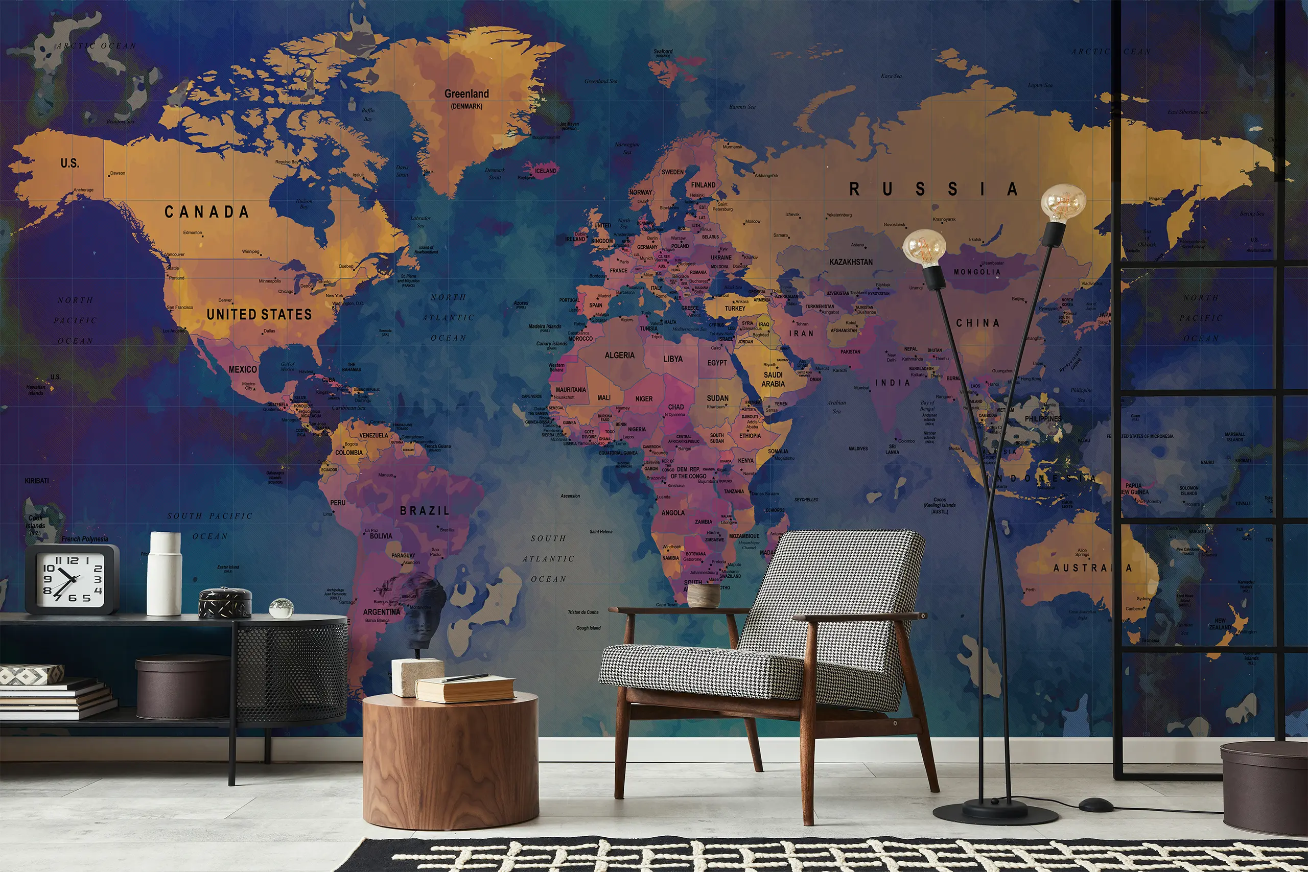 Dark Blue World Map Peel and Stick Wallpaper, Custom Removable Wall Mural for Office or Study, Self-Adhesive Modern Travel Decor Transform your office or study with our Dark Blue World Map Peel and Stick Wallpaper. This custom removable mural showcases rich blue tones and detailed map design, perfect for modern, travel-inspired interiors. The self-adhesive material ensures easy, damage-free installation and removal, adding a bold and elegant statement to any space.