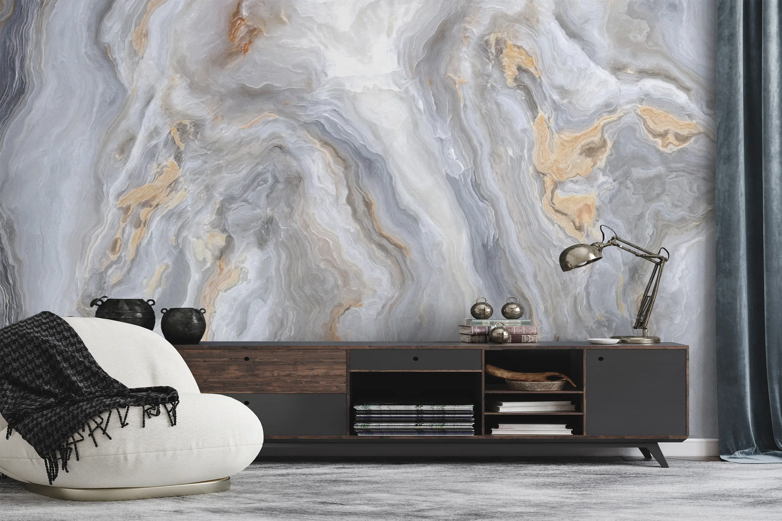 Gray Marble Peel and Stick Wallpaper,Removable Self-Adhesive Wall Mural with Beige Veins for Bathroom or Living Room, Marble Wallpaper Interior Wall Arts - Gray marble peel and stick wallpaper with beige veins adds modern elegance to bathrooms or living rooms. This removable self-adhesive wall mural is easy to apply and remove, offering a timeless, sophisticated look. Made from high-quality, durable materials for a smooth finish and lasting beauty.