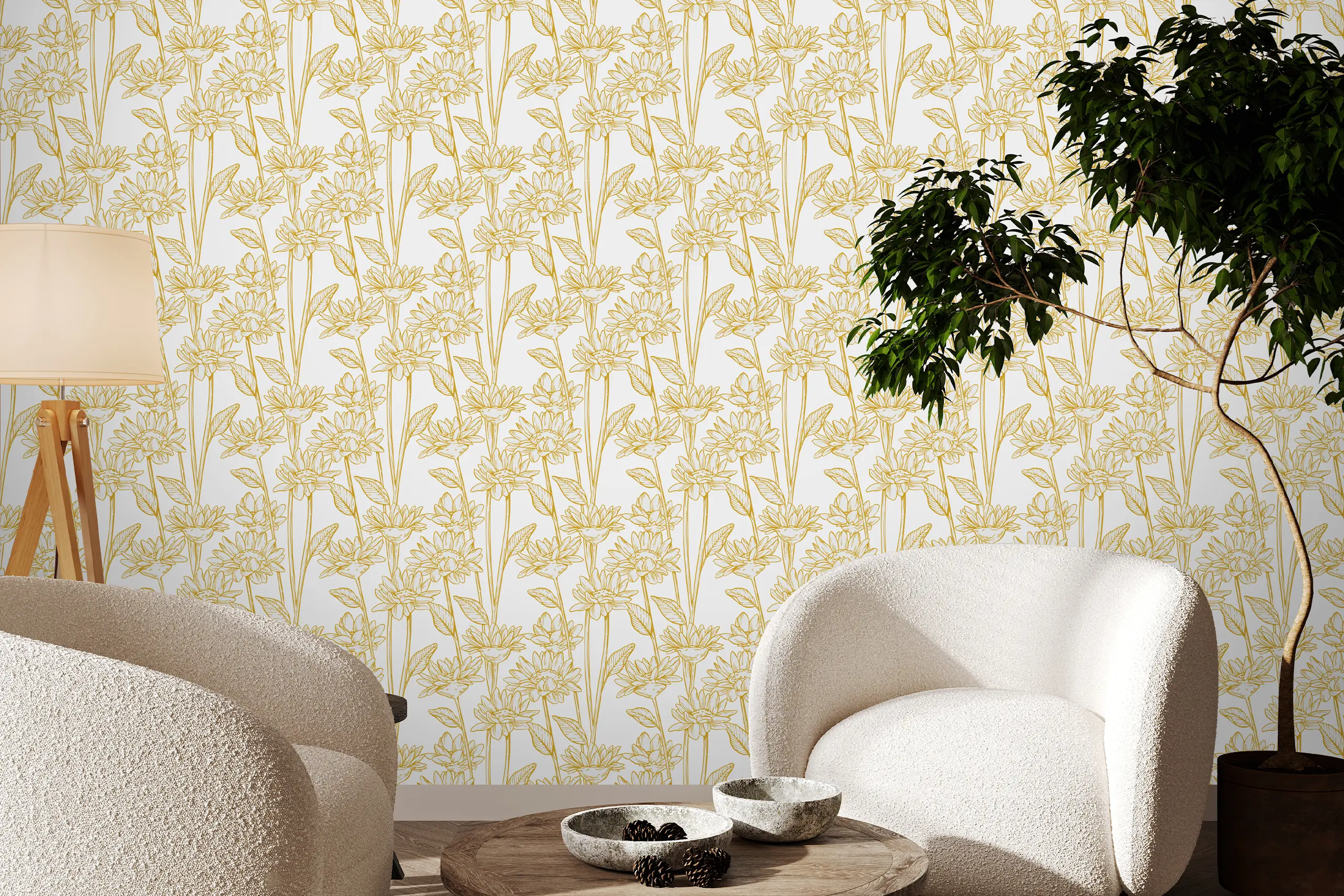 Interior Wall Arts – Japanese Floral Wallpaper with Gold Accents, Elegant Peel and Stick Wall Mural for Bedroom, Removable Classic Wallpaper for Timeless Interiors Interior Wall Arts – Add sophistication to your space with this Japanese floral wallpaper featuring graceful gold accents. Perfect for bedrooms or timeless interiors, this peel and stick mural is easy to apply and remove. Its classic botanical design brings a refined and elegant atmosphere to any room.