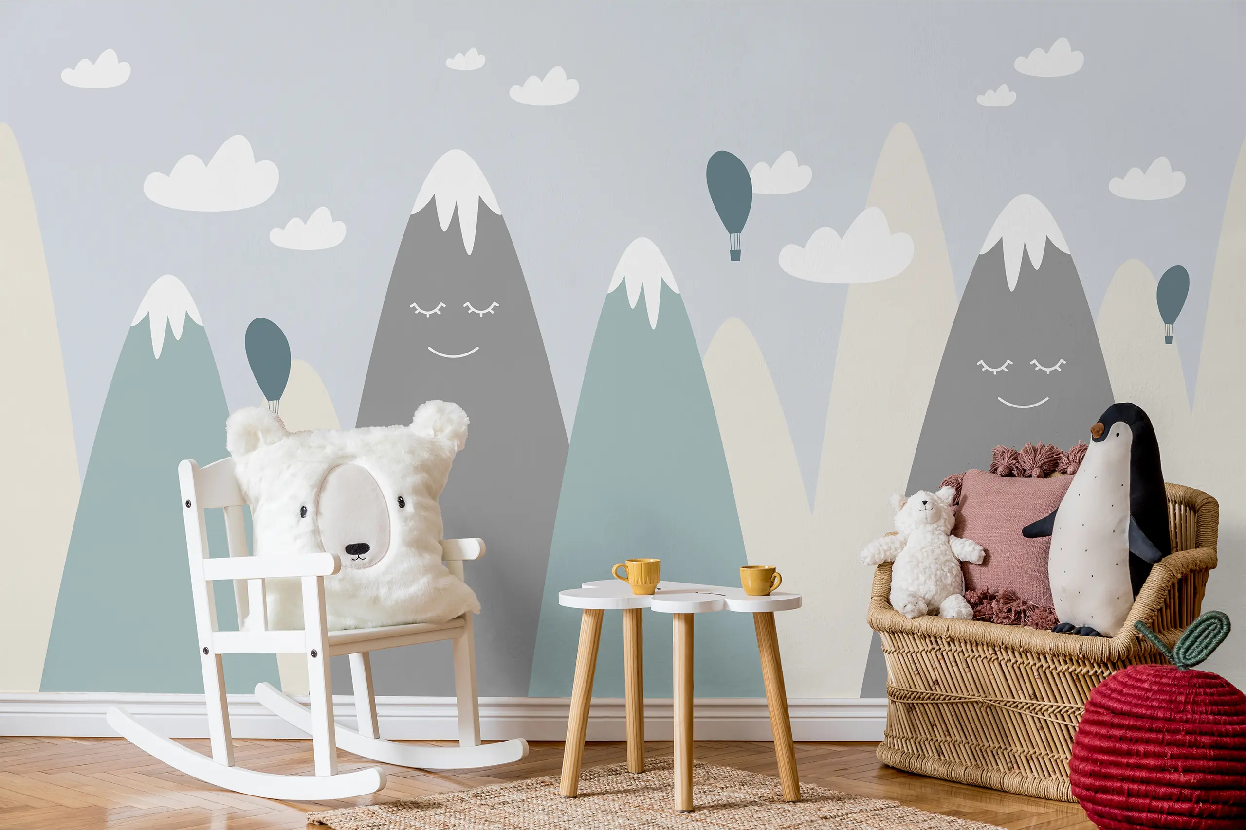Interior Wall Arts – Modern Mountain Wallpaper for Boys Room, Neutral Peel and Stick Wall Mural for Nursery or Kids Space, Removable Landscape Wall Mural Interior Wall Arts – Transform your boys’ room or nursery with this modern mountain wallpaper featuring a calm, neutral landscape. Designed for easy peel and stick application, this removable mural blends minimalist style with natural inspiration, making it a perfect fit for contemporary kids’ spaces.