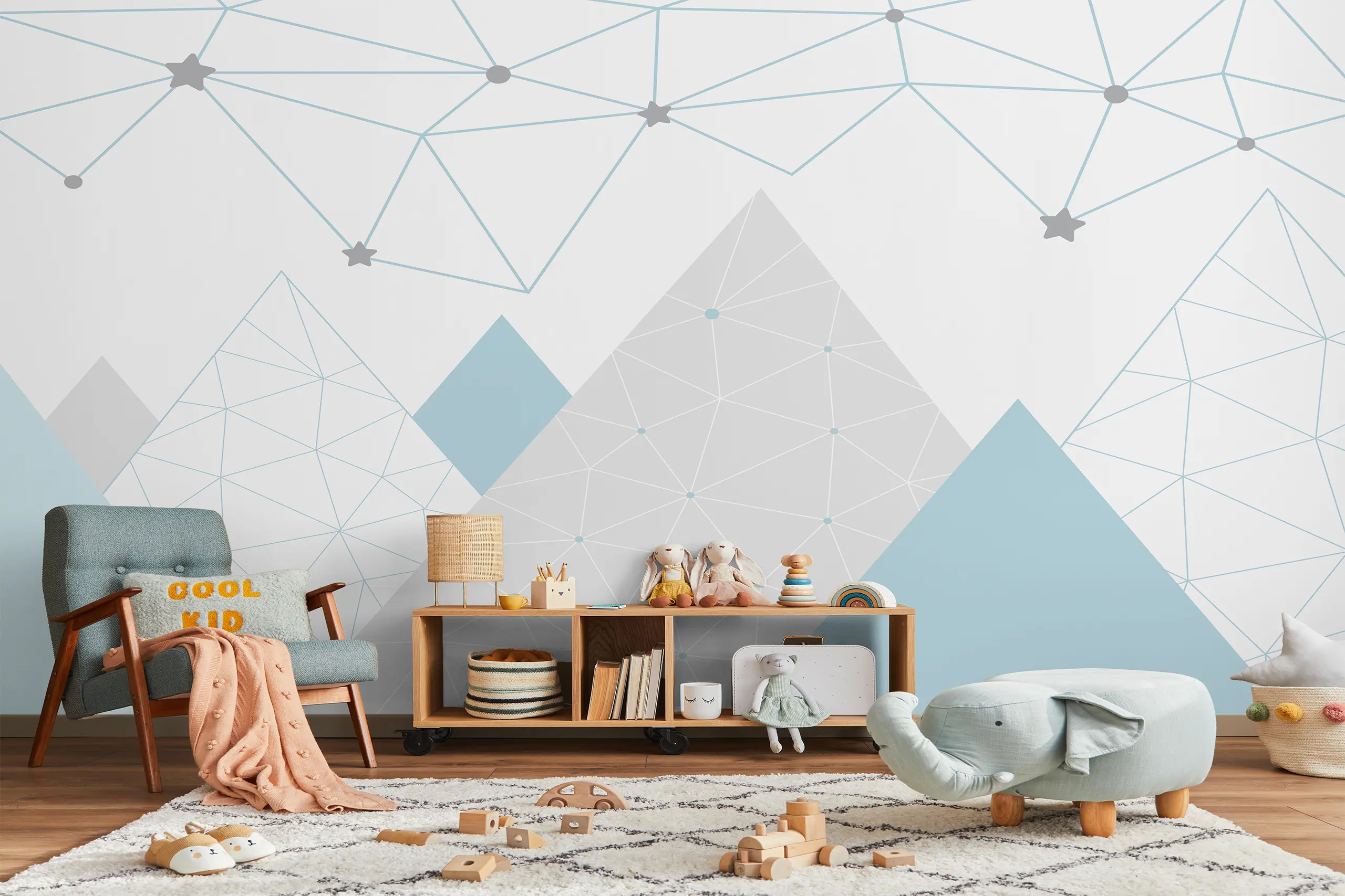 Interior Wall Arts – Mountain Wallpaper, Neutral Peel & Stick Star Mural, Modern Boys Room Wallpaper for Nursery or Playroom, Removable Wallpaper Interior Wall Arts – Elevate your nursery or playroom with this neutral mountain wallpaper featuring soft star accents. Designed with a modern boys room in mind, this peel and stick mural offers easy application and removal. Its calm tones and clean design make it a stylish and serene choice for contemporary kids’ spaces.
