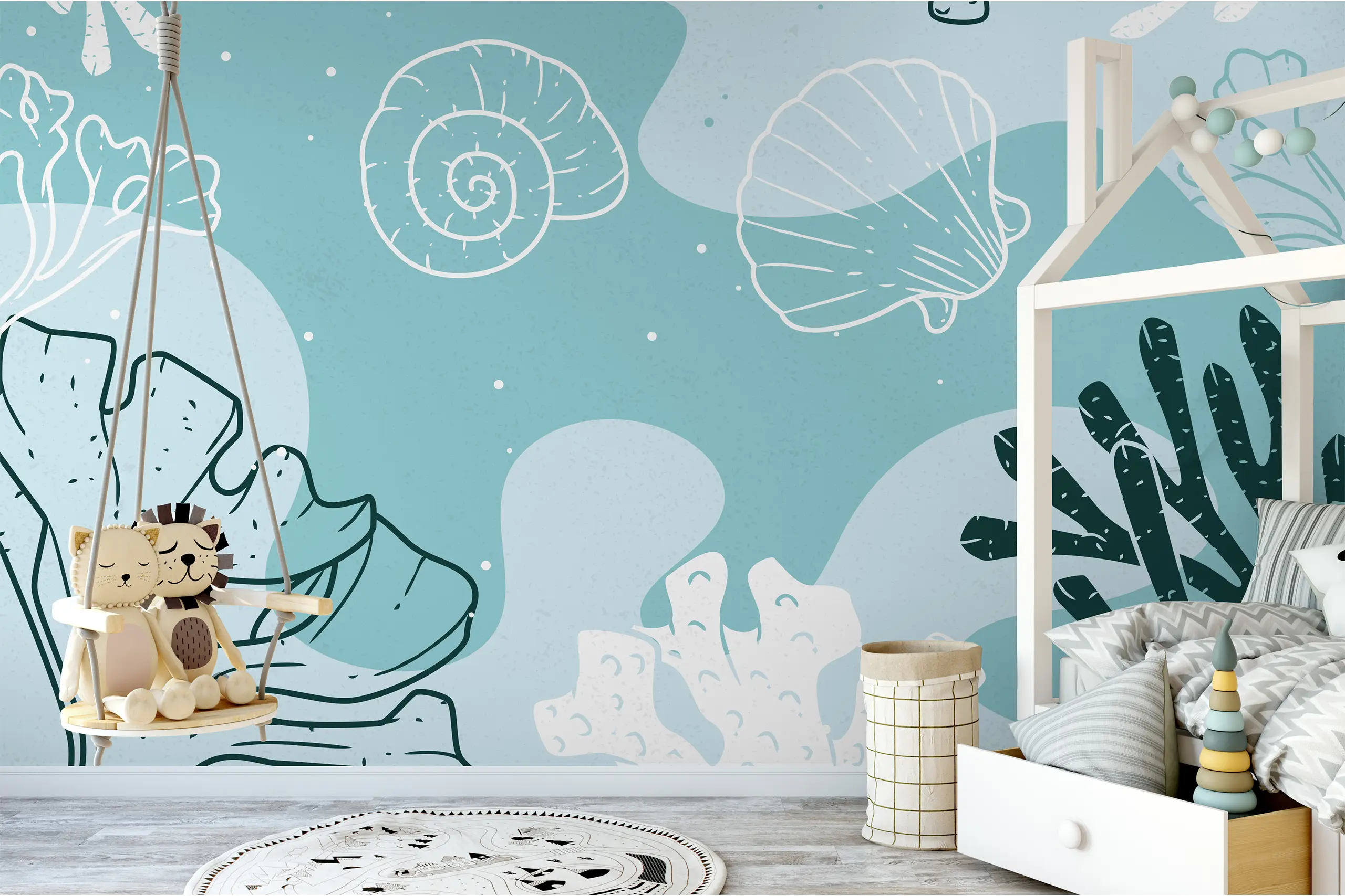 Interior Wall Arts – Ocean Wallpaper, Underwater Peel & Stick Sea Life Mural, Calm Blue Nursery Wallpaper for Baby or Kids Room, Removable Wallpaper Interior Wall Arts presents an Ocean Wallpaper featuring gentle underwater scenes and peaceful sea life. This peel and stick mural, in calming blue tones, is ideal for baby rooms or kids’ bedrooms. Easy to install and removable, it brings soothing ocean vibes and imaginative charm to any sea-themed nursery or coastal-inspired space.
