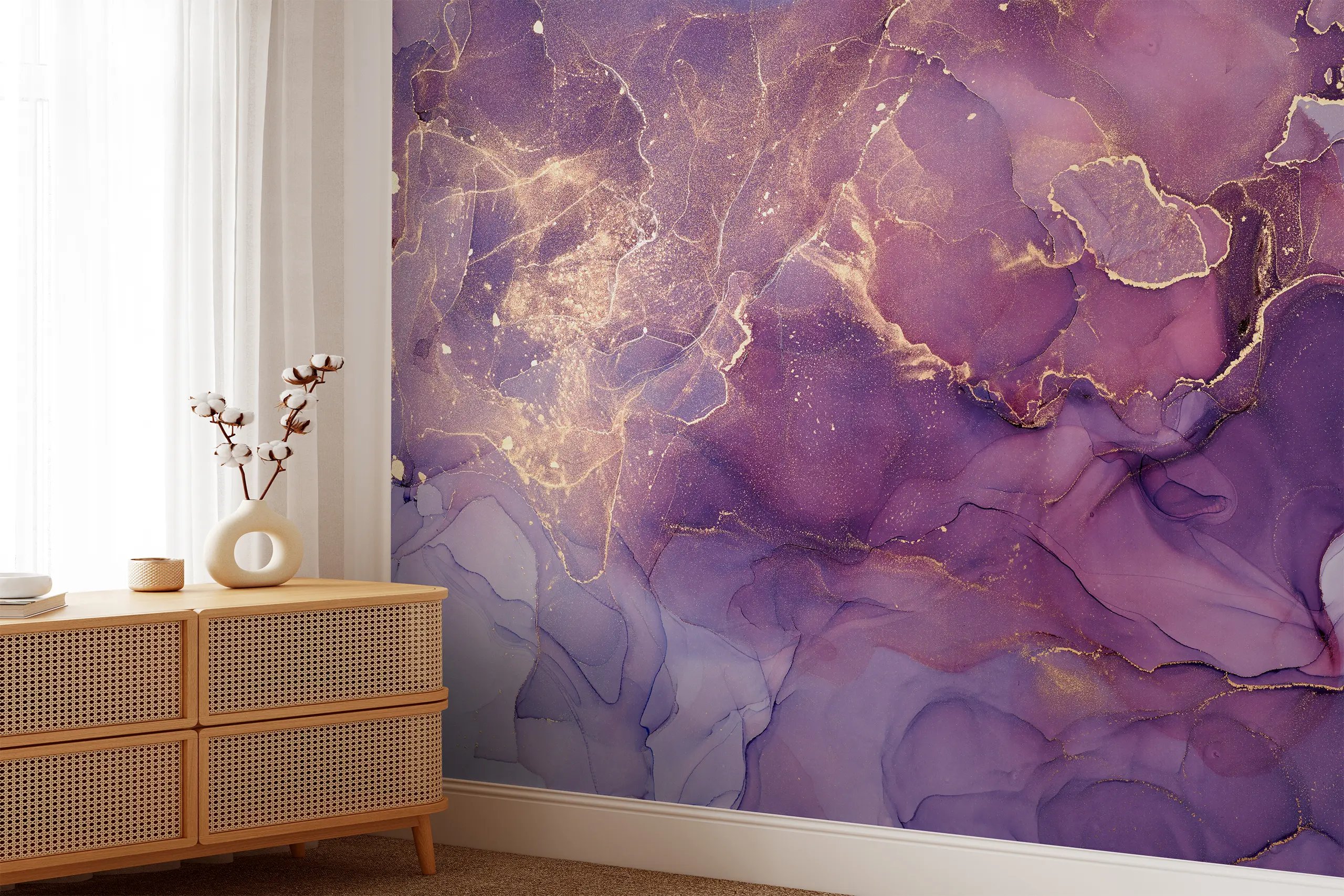 Purple Marble Peel and Stick Wallpaper, Gold Vein Removable Wall Mural for Bedroom or Cabinets, Elegant Mural, Self-Adhesive Wallpaper Interior Wall Arts - Purple marble peel and stick wallpaper with gold veins brings elegant charm to bedrooms or cabinets. This removable self-adhesive mural is easy to apply and remove, adding a luxurious, modern touch. Crafted from high-quality, durable materials for a smooth finish and long-lasting beauty.