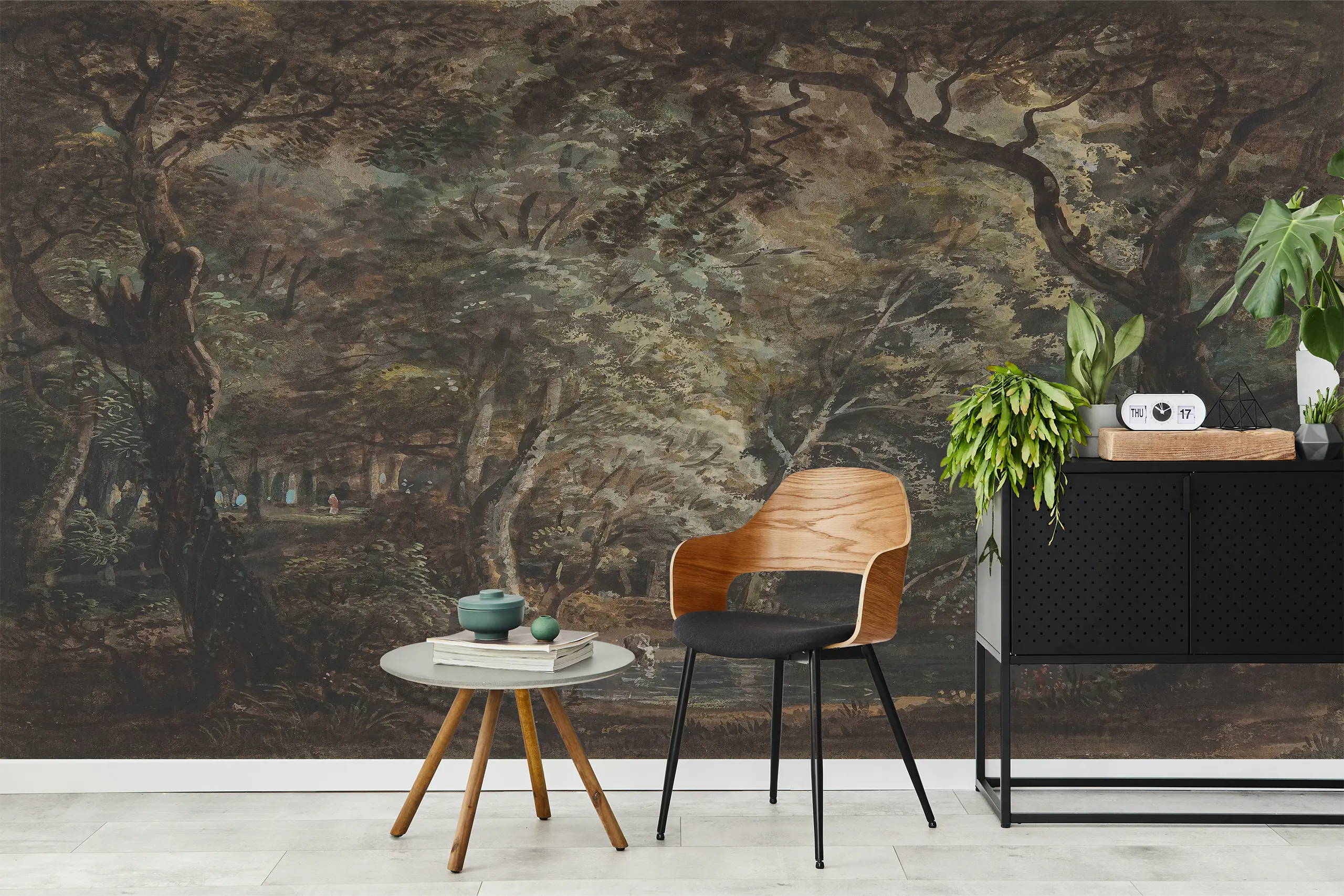 Interior Wall Arts – Dark Forest Peel and Stick Wall Mural, Lake Scenic Vintage Art Wallpaper, Panoramic Landscape Mural, Removable Self-Adhesive Wallpaper Interior Wall Arts – Create a moody, elegant atmosphere with this dark forest peel and stick wall mural featuring a scenic lake and vintage panoramic landscape. Perfect for adding depth and drama to your interior, the self-adhesive design allows for easy, mess-free installation and clean removal.