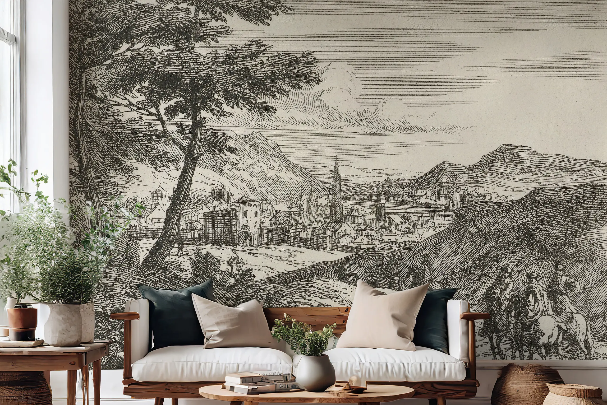 Interior Wall Arts – Landscape Peel and Stick Wallpaper, Removable Vintage Wall Mural, Countryside Rustic Scenic Mural, Panoramic Nature-Inspired Wallpaper Interior Wall Arts – Transform your space with this countryside-inspired landscape mural featuring a vintage scenic view in rustic tones. Perfect for nature lovers and classic interiors, it brings peaceful charm and depth. The removable peel and stick design allows for easy application and mess-free updates.