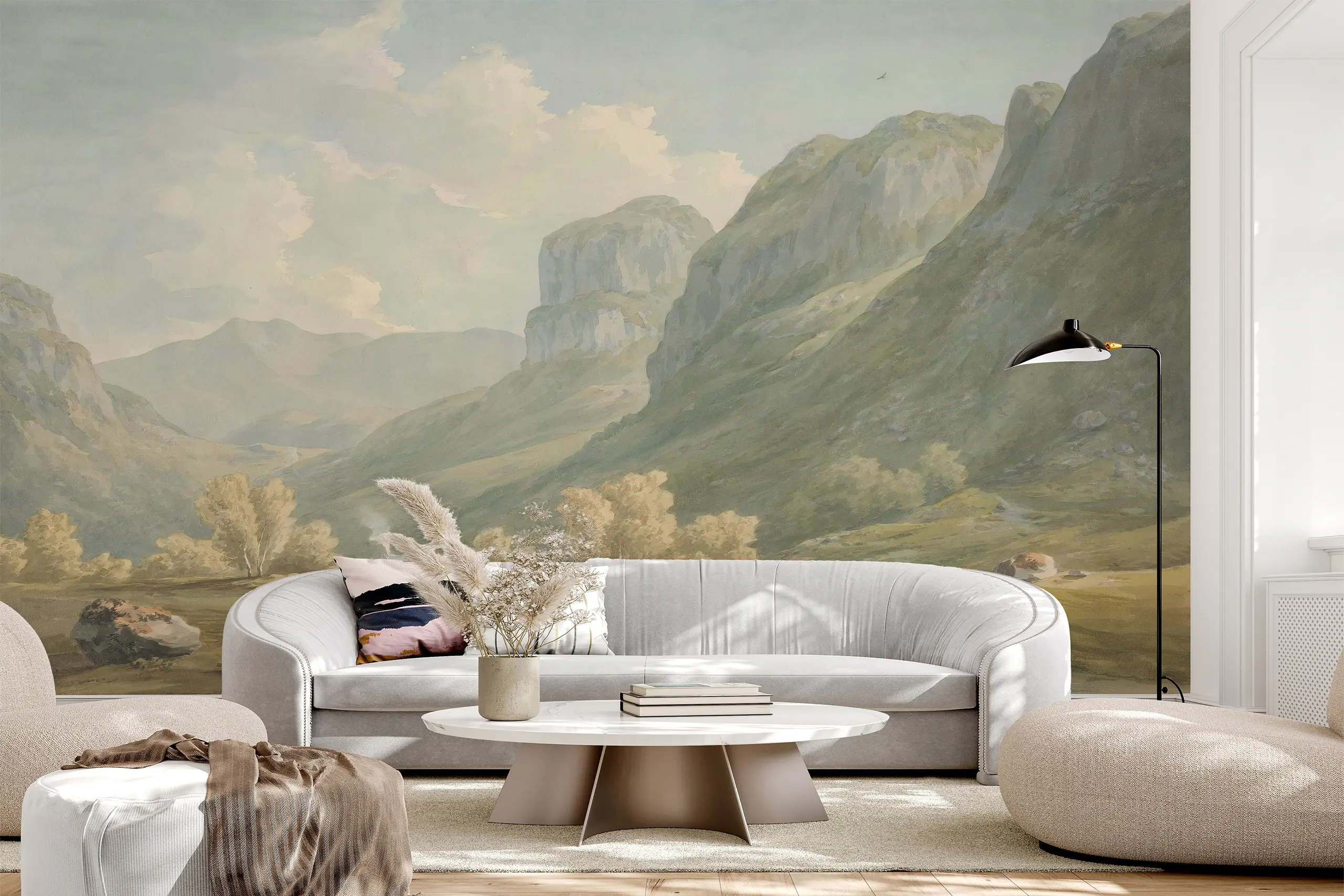 Interior Wall Arts – Vintage Mountain Mural, Peel and Stick Scenic Wallpaper for Bedroom, Living Room, or Office Interior Wall Arts – Elevate your walls with this vintage mountain mural featuring a scenic landscape design. The peel and stick format makes it easy to apply and remove while adding timeless natural beauty. Perfect for bedrooms, living rooms, or offices, it creates a serene and stylish atmosphere.